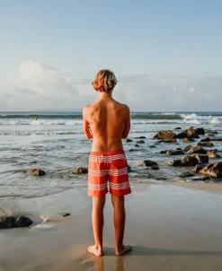 Beach Boy Elastic Boardie | Wash Red