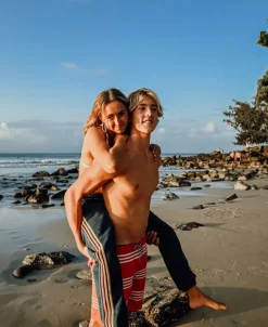 Beach Boy Elastic Boardie | Wash Red