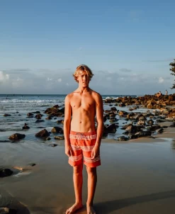 Beach Boy Elastic Boardie | Wash Red