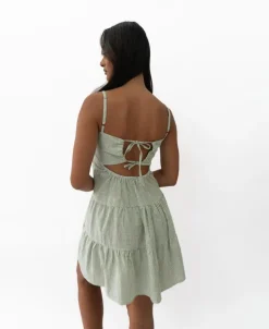 Beth Dress | Olive Stripe