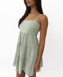 Beth Dress | Olive Stripe