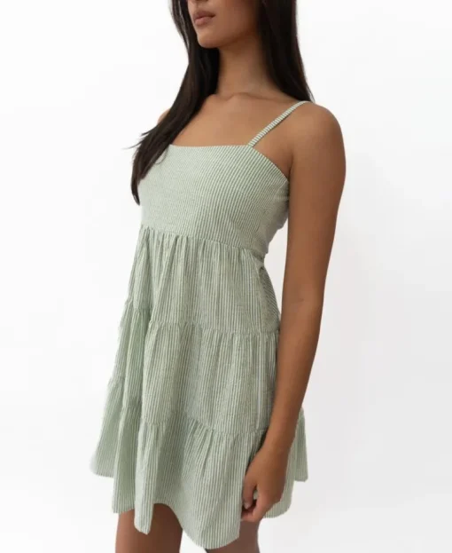Beth Dress | Olive Stripe
