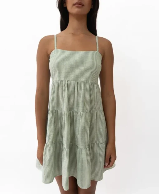 Beth Dress | Olive Stripe
