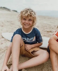 Boys Retro Ringer Tee | Dusty Blue