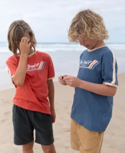 Boys Retro Ringer Tee | Dusty Blue