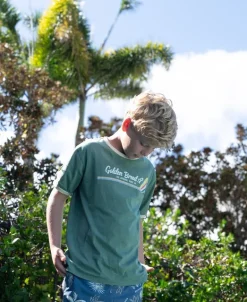 Boys Retro Ringer Tee | Leaf Green