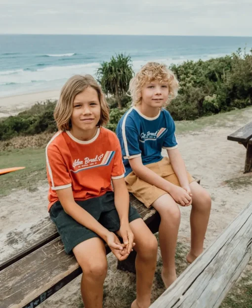 Boys Retro Ringer Tee | Wash Red