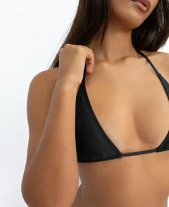 Ella Triangle Top | Black Textured