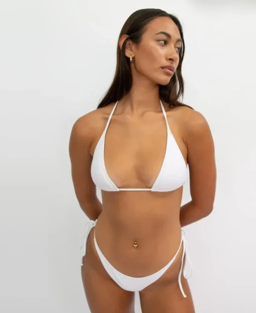 Ella Triangle Top | White Textured