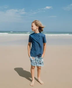 Flamingos Elastic Boys Boardie | Turquoise