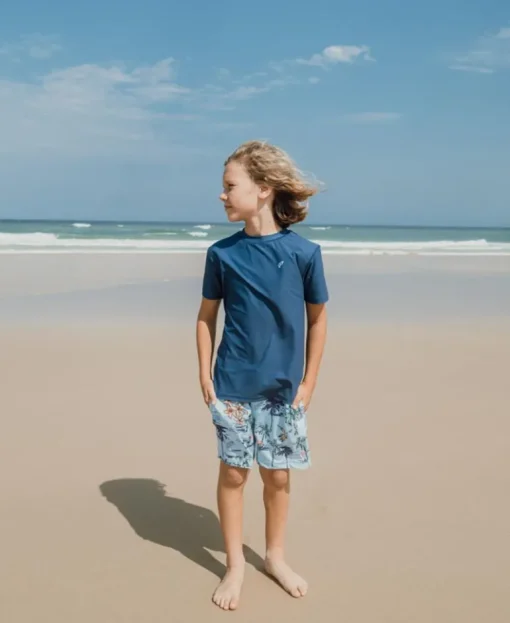Flamingos Elastic Boys Boardie | Turquoise