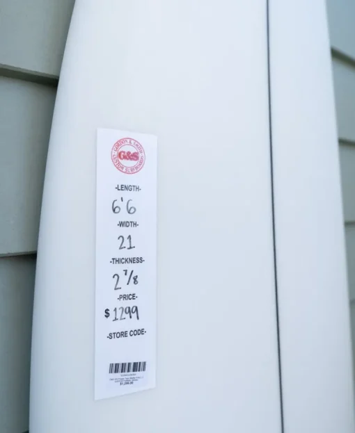 G&S 6'6 Power Twin Matte Finish | White
