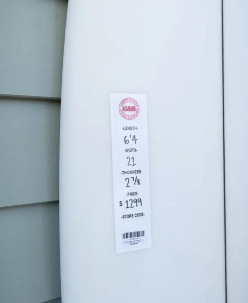 G&S 6'4 Power Twin Matte Finish | White