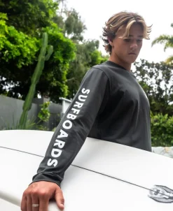 G&S Surfboards Comp LS Tee | Wash Black