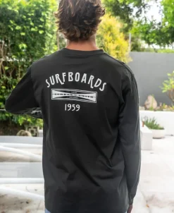 G&S Surfboards Comp LS Tee | Wash Black
