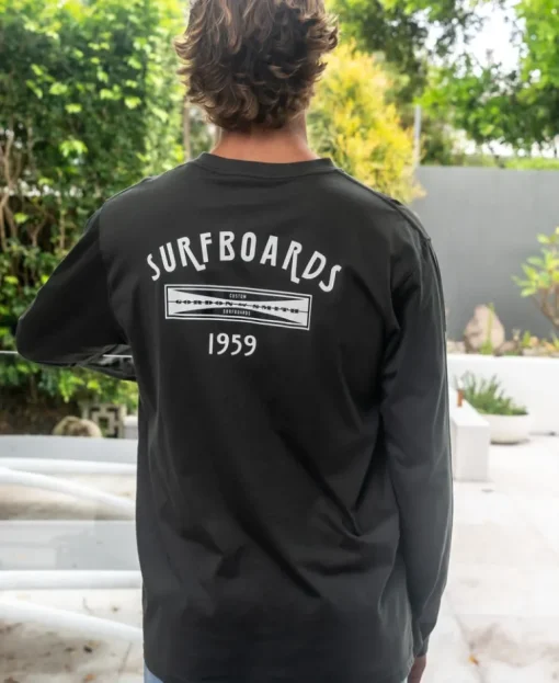 G&S Surfboards Comp LS Tee | Wash Black
