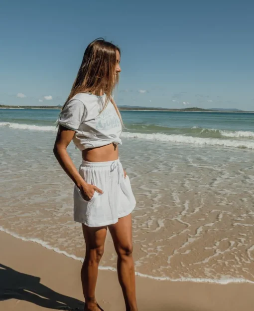 Gigi Linen Mini Skirt | White