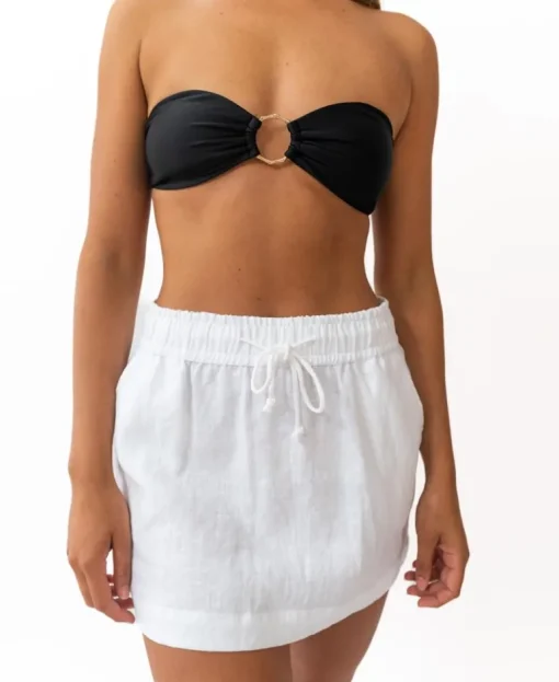 Gigi Linen Mini Skirt | White