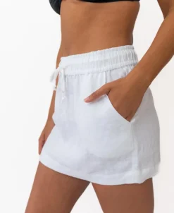 Gigi Linen Mini Skirt | White