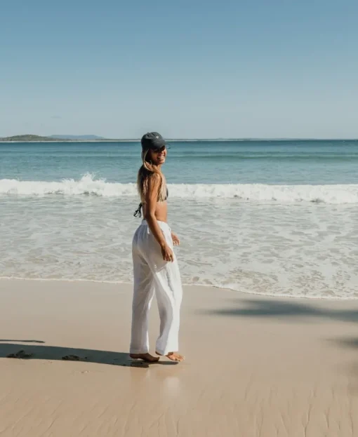 Gigi Linen Pant | White