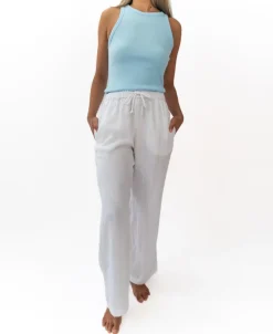 Gigi Linen Pant | White