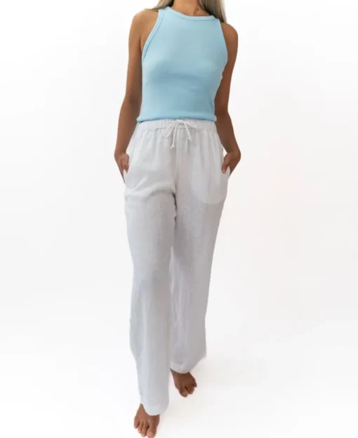 Gigi Linen Pant | White