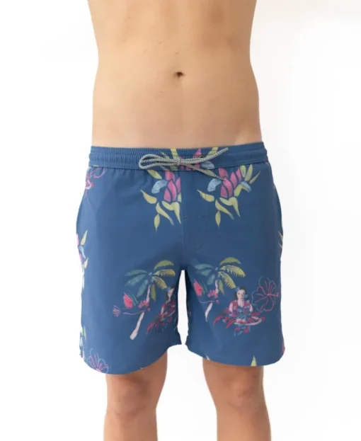 Hula Elastic Waist Boardie | Denim