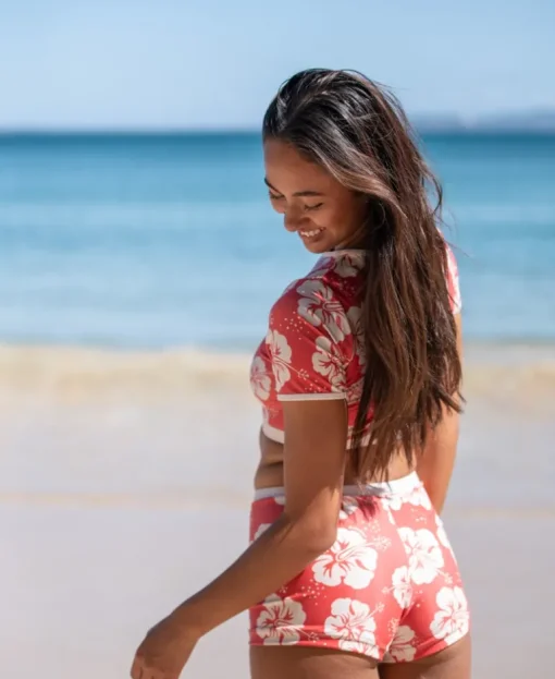 Jo Jo Short | Hibiscus Wash Red / Beige