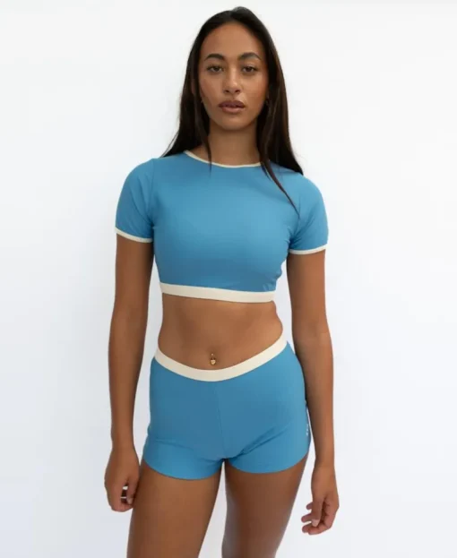 Jo Jo Short Retro | Azure / Off White