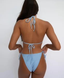 Kellie Tie Side Bottom | Blue Gingham