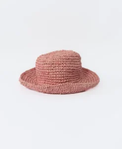 LB Raffia Hat with Brim | Blush