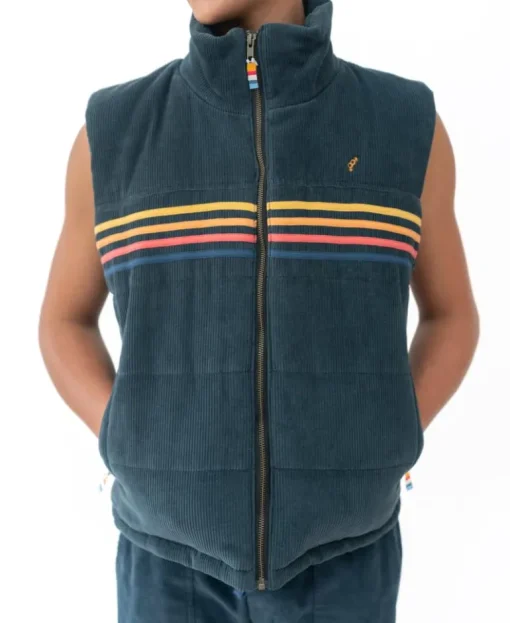 Lofoten Cord Puffer Vest | Blue