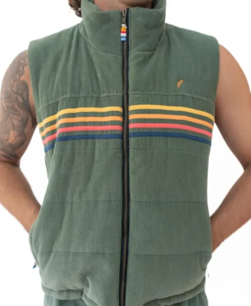 Lofoten Cord Puffer Vest | Khaki