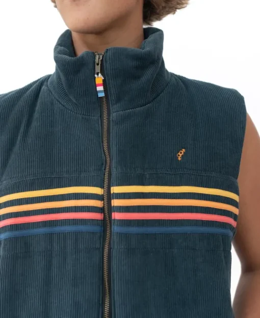 Lofoten Cord Puffer Vest | Blue