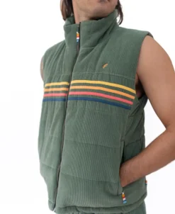 Lofoten Cord Puffer Vest | Khaki