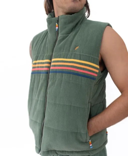 Lofoten Cord Puffer Vest | Khaki