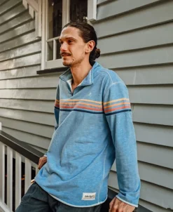 Long Island 1/4 Zip Rag Top | Sky Marle
