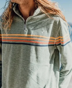 Long Island 1/4 Zip Rag Top | Surf Green Marle