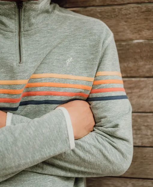 Long Island 1/4 Zip Rag Top | Surf Green Marle