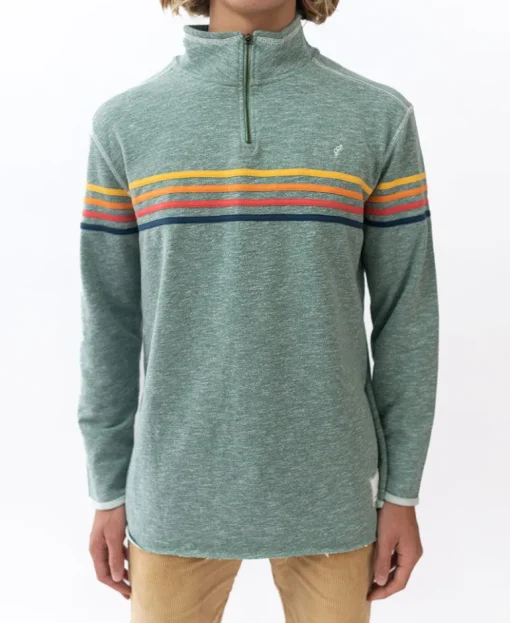 Long Island 1/4 Zip Rag Top | Surf Green Marle