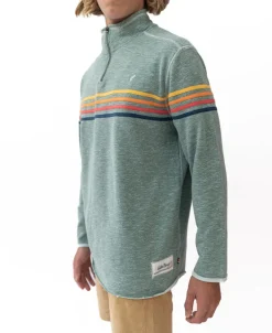 Long Island 1/4 Zip Rag Top | Surf Green Marle