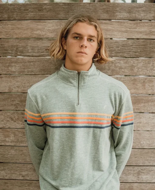 Long Island 1/4 Zip Rag Top | Surf Green Marle