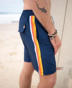 Long Island Elastic Waist Boardie | Navy