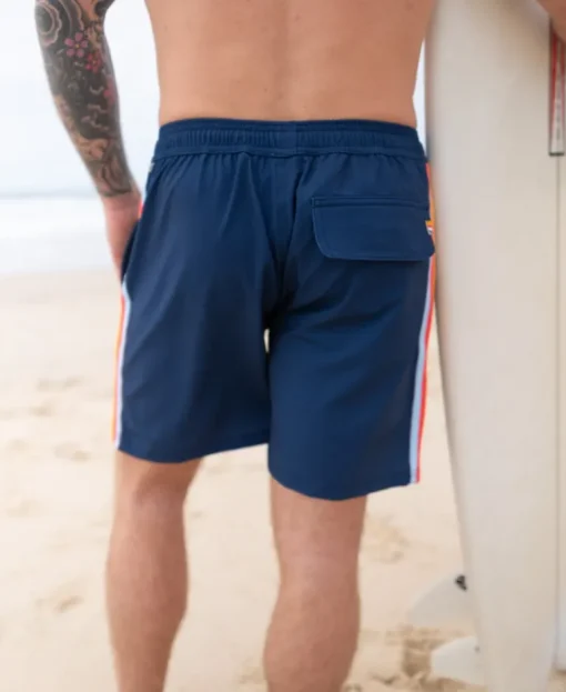 Long Island Elastic Waist Boardie | Navy