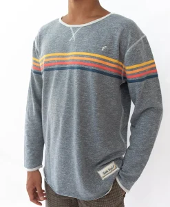 Long Island Rag Top | Navy Marle Stripe