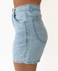 Lyla Short | Wash Blue Linen
