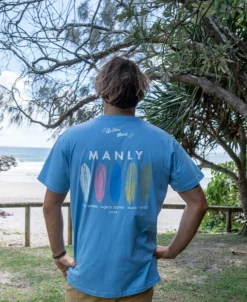 Manly Boards Tee | Azure Blue