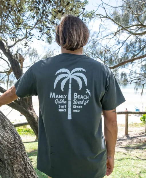 Manly Palm Loco Tee | Wash Black