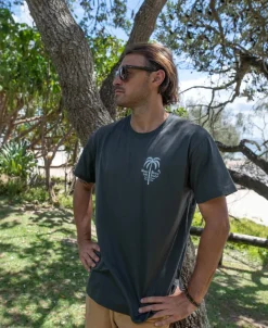 Manly Palm Loco Tee | Wash Black