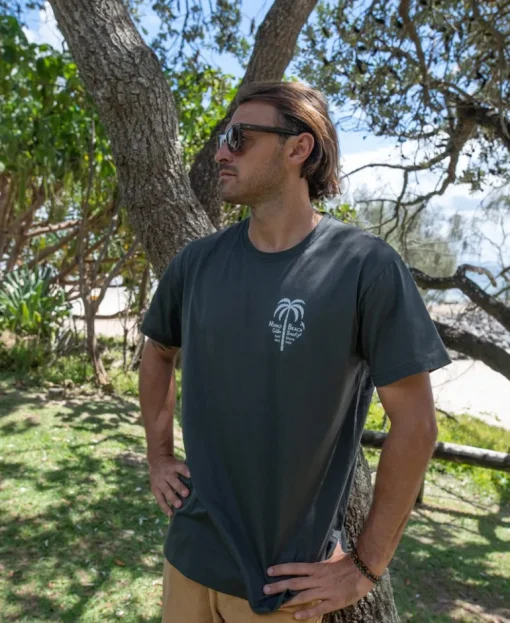 Manly Palm Loco Tee | Wash Black